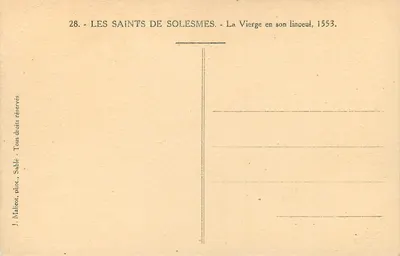 A Virgem em seu lenol, 1553 — Os Santos de Solesmes — J. Malicot, fot. Sable — Verso