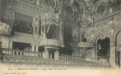 Monte-Carlo - Loge, Sala de Concert — Edição Giletta, Nice, n° 653