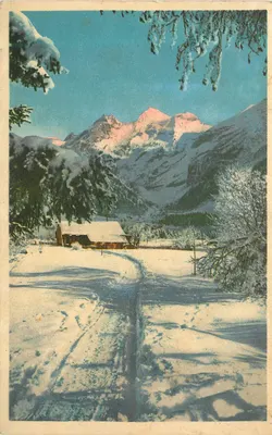 Inverno na Suíça — Em Kandersteg — Wehrli Verlag Kilchberg b. Zürich n°34583