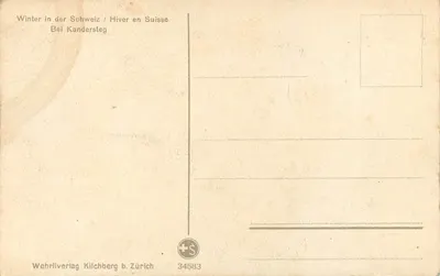 Inverno na Suíça — Em Kandersteg — Wehrli Verlag Kilchberg b. Zürich n°34583 — Verso