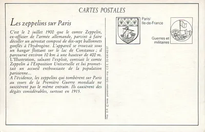 Zeppeliny nad Paryżem — okrutne przestępstwa niemieckich piratów — Visé, Paryż — Rewers