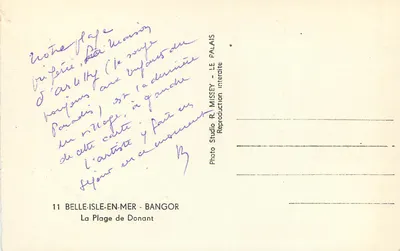 Praia de Donant — Belle-Île-en-Mer — Estúdio R. Missey - Le Palais — Verso