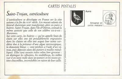 Ilha de Oléron - St-Trojan — Embalagem das Ostras — editor Aunis, n° 5526 — Verso