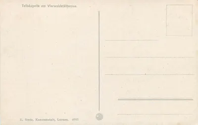Tellskapelle am Vierwaldstättersee — wydawca E. Götz, nr 4997 — Rewers