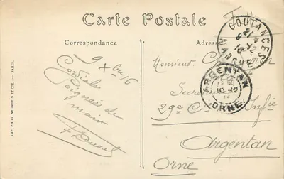 Coutances — Katedra, widok z lotu ptaka — ND. Fot. — Rewers
