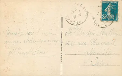 Granville — Panorama del Roc — Edizione E. Lecottelely — Verso