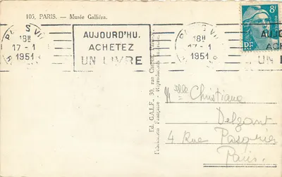 Muzeum Galliera — Paryż — wyd. G.A.L.F. nr 105 — Rewers