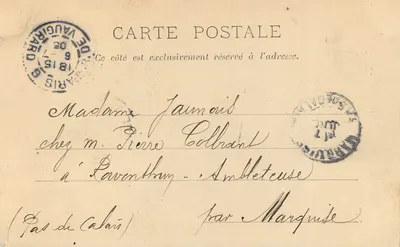 Paris — Palácio da Instituição — Editor não identificado, n° de série 11 — Verso