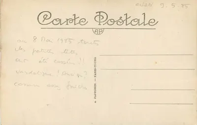 Paris - Jardin des Tuileries - Le Nil et ses affluents — A.P. n°538 — Verso