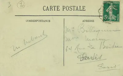 Sainte-Adresse — As Falésias — LL. — n° 337 — Verso