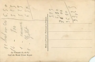 Cervo do Rond Point Royal — Le Vésinet (S.-&-O.) — Fabricado na França — Verso