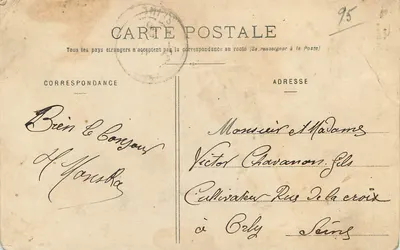 Pontoise — Katedra Najświętszej Maryi Panny — A. Seyes, wydawca — Chèche Godefrey — Rewers