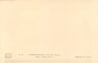 Anuncjacja — Fra Beato Angelico — Wydawca Milan, nr 51 — Rewers