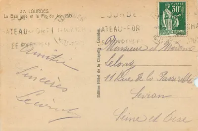 Bazylika i Pite Jérôme w Lourdes — Wydawnictwo Hôtel de la Chapelle — Lourdes, nr 37 — Rewers