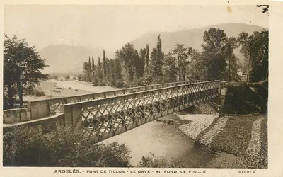 Argelès - Ponte de Tillos - O Gave - No fundo, O Viscos — Hélio 9'
