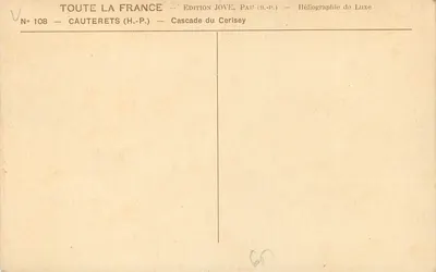 Cascata del Cerisey — Cauterets (H.-P.) — Edizione Jove, Pau (B.-P.) — Verso