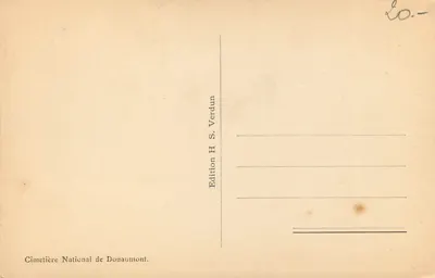 Nationaal kerkhof van Douaumont — uitgever H. S. Verdun — Achterkant