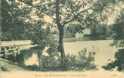 Les Settons (Nièvre) — Vista da Digue — E DSA, n° 500 bis