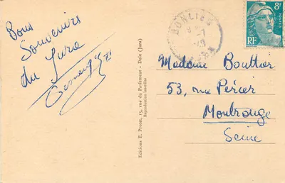 Lago de Bonlieu — A Franche-Comté Pittoresca — Edições E. Protet, 15, rue du Parlement (Jura) — Verso