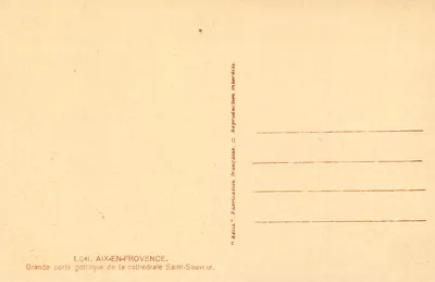 Aix-en-Provence — Duża gotycka brama katedry Świętego Zbawiciela — Rella — Rewers