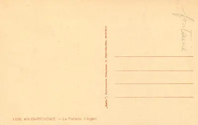 Fontaine d'Argent — Aix-en-Provence — Rella — Verso