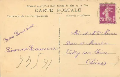 Damery (Marne) — A Igreja (século XII) — Edição Dordain — Verso