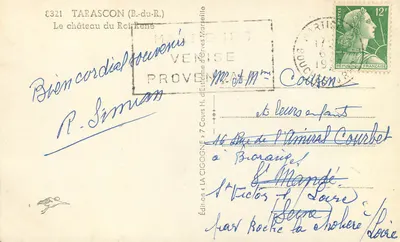 Zamek króla René — Tarascon (B.-du-R.) — Wydawnictwo «La Cigogne» — Rewers