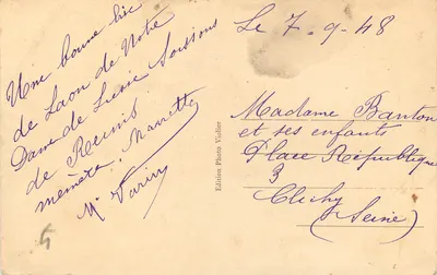 Nossa Senhora de Liesse — A Virgem Milagrosa — Edição Foto Violier — Verso