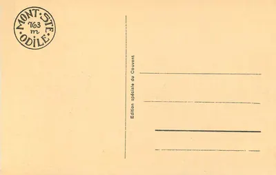 Mont Ste-Odile (wys. 763 m) — Klasztor Krzyża — Wydanie specjalne klasztoru — Rewers
