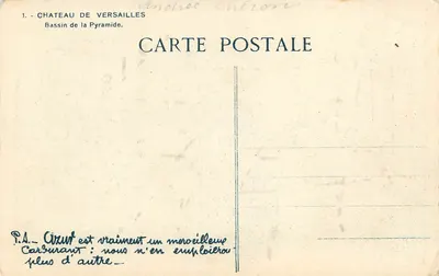 Castelo de Versalhes — Lago da Pirâmide — Cl. T. C. F. — Verso