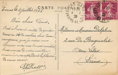 Tours (Indre-et-Loire) — Ogólny widok z wzniesienia Saint-Cyr — A. B. n°138 — Rewers