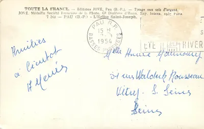 Kościół św. Józefa — Pau — Éditions JOVÉ — Rewers