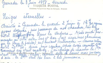 Grenada — Wieczne śniegi — Éditions Fotográficas Hijos de Gallepos — Rewers