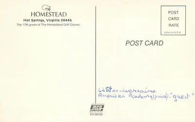 O 17º green do Homestead Golf Course — Hot Springs, Virgínia — editor MEC — Verso