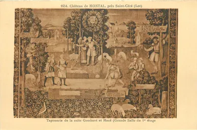 Castelo de Montal, perto de Saint-Céré (Lot) — Tapeçaria da série Gombaut e Macé (Sala Grande do primeiro andar) — Editor: Livraria Pertuel
