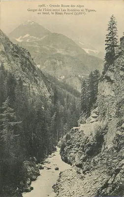 Gorges do Isère entre Les Brévières e Tignes — Grande Route dos Alpes — L. Reynaud, Editor, Chambéry