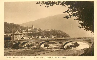 Albertville — O Ponte dos Adoux e Conflans — Braun & Cie, Mulhouse-Domach
