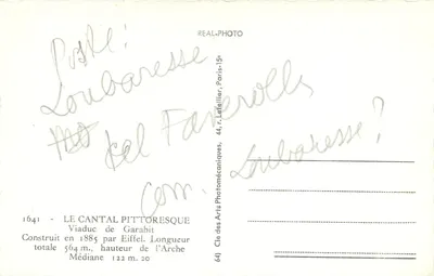 O Cantal Pittoresco — Viaduto de Garabit — Cie des Arts Photomécaniques — Verso