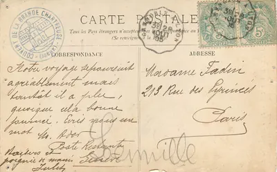 Tarjeta postal antigua La Grande Chartreuse — Entrada al Désert desde Saint-Laurent du Pont — LL, n°161 — Reverso
