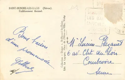 Saint-Honoré-les-Bains — Establecimiento termal — Ed. La Cigogne — Reverso