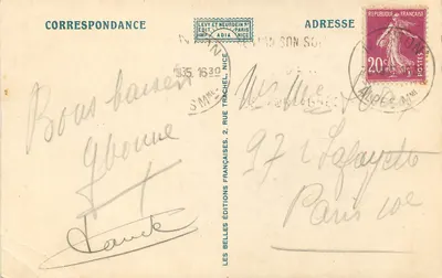 Menton — Ogólny widok z granicy włoskiej — Adia, n°228 — Rewers