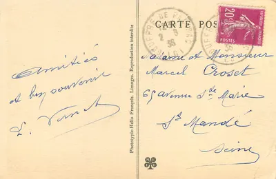 Schody Buitz de Padirac — widok wnętrza jaskini — Phototypie-Hélio François, Limoges — Rewers