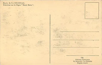 Richelieu na Dique — Henri Motte — Éditions Artistiques R. Bergevin, La Rochelle — Verso