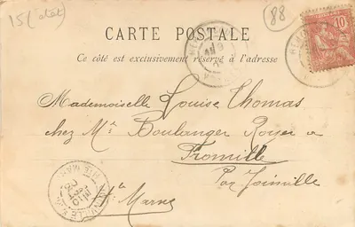 Damas-aux-Bois — O Ponte sobre o Furon — Fotografia A. Carillon, Bruyères — Verso