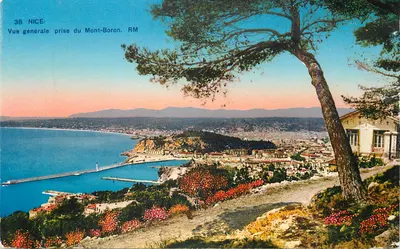 Visão geral de Nice vista do Monte Boron — Edição Rostan & Munier, NICE, n°38