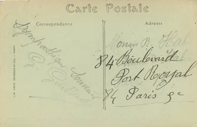 Castelo de Chantilly — A Porta Saint-Denis e as Estabulagens — ND. Fot. — Verso