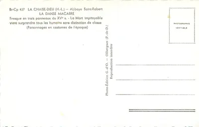 Taniec Śmierci — Abp. Saint-Robert, La Chaise-Dieu — Freska z XV wieku — Rewers