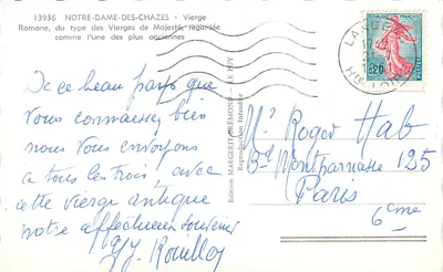 Notre-Dame-des-Chazes - Panny Majestat - typ Panny Majestat - Wydawnictwo Margerit Préméond — Rewers