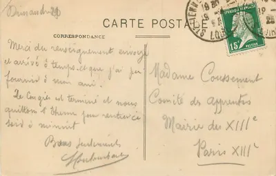 Rochetaillée Loire — widok wsi z zamkiem — wydawca JOHANNÈS MERLAT - ST-ETIENNE — Rewers