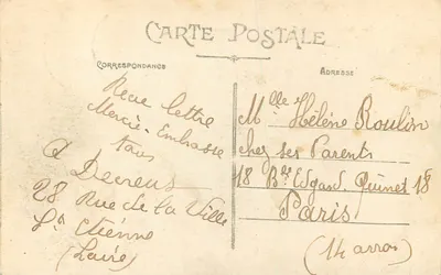 Saint-Étienne — A Estação de Châteaucreux — Edição M. M. n°208 — Verso